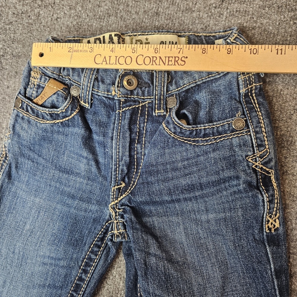 Ariat Boys Denim Jeans Size 7 Slim Western Adjustable Waist - Picture 6 of 7